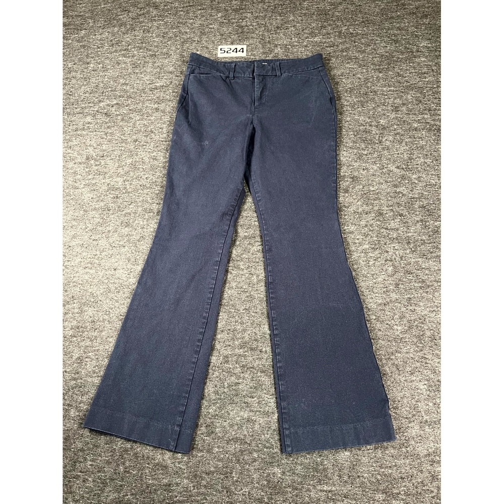 Old Navy Pants Women 4 Navy Blue High Rise Secret Smooth Pockets Pixie Flare Leg